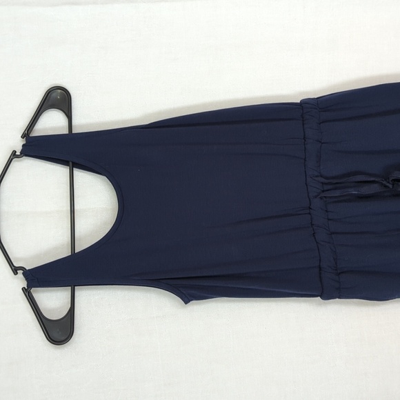 🍉 Lou & Grey Navy Blue Jersey Cinch Waist Tank Dress Size Extra Small - Picture 2 of 7